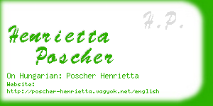 henrietta poscher business card